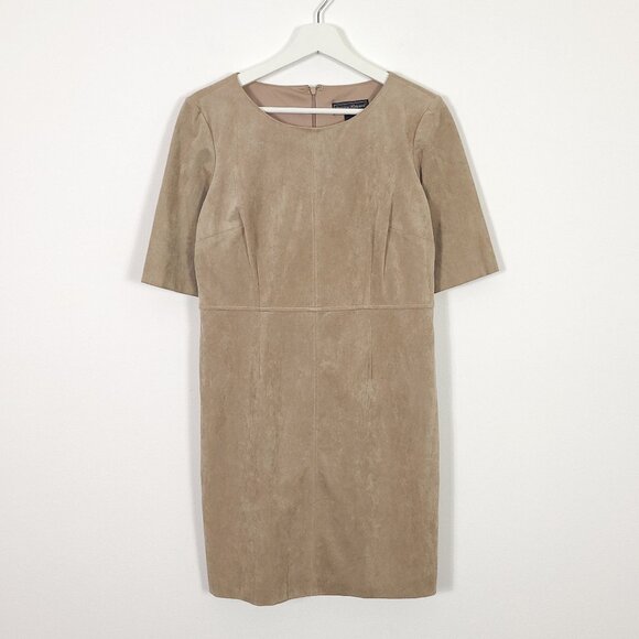 Jessica Howard Tan Faux Suede Mini Dress - Picture 1 of 7